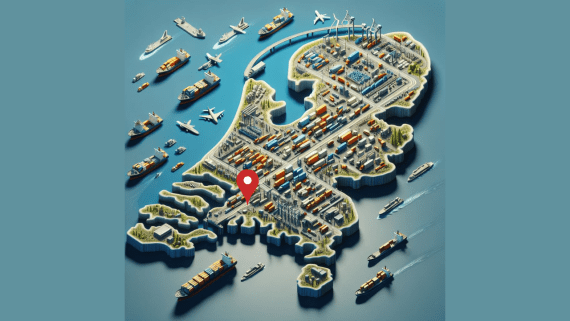 Geanimeerde kaart van Nederland met voertuigen