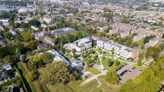 drone picture from a city