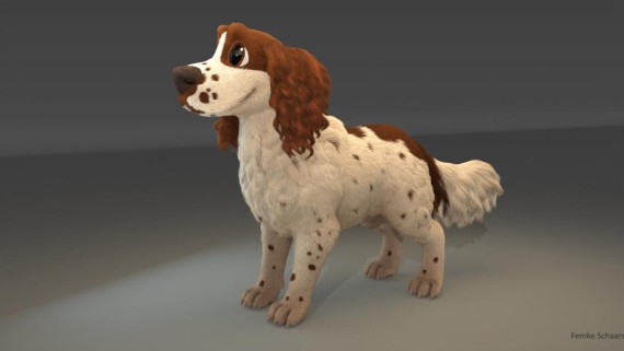 Een hond uit een videogame