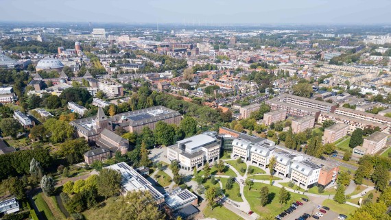 drone picture from a city