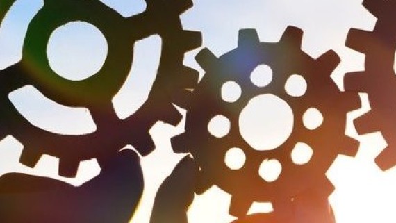 Een tekening van een tandwiel