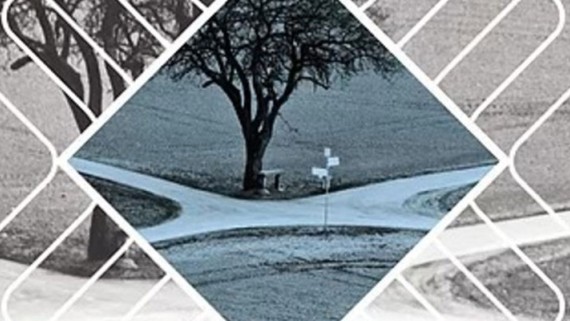 Een kruispunt in een verlaten gebied