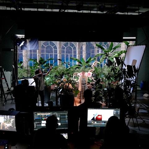 De set van een filmopname