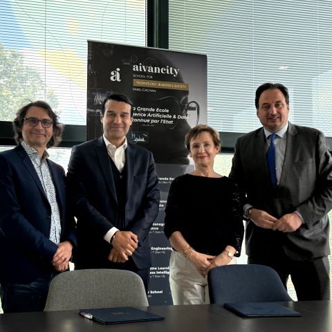 De 4 ondertekenaars van het academisch partnerschap voor AI experts