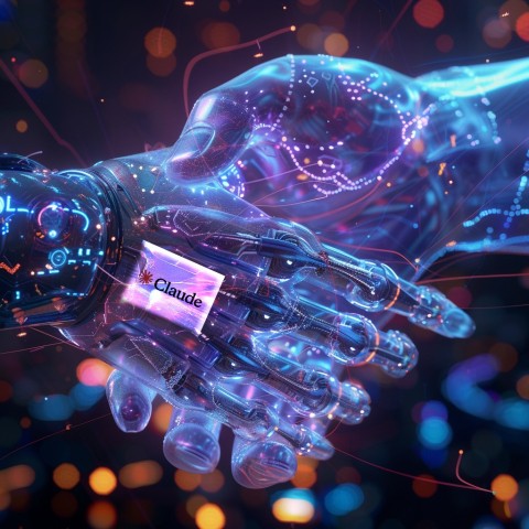 Twee robothanden schudden elkaars hand