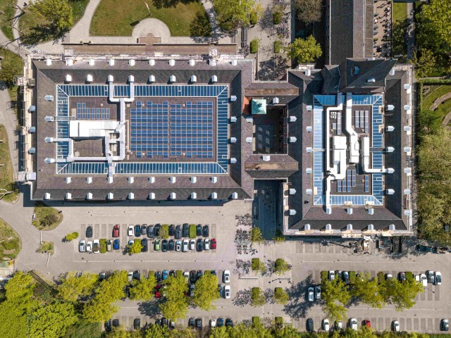 solar panels on building