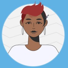 Geanimeerde portret van een meisje met rood haar