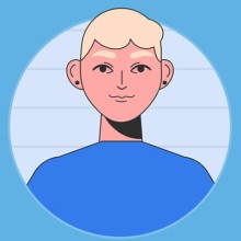 Geanimeerd portret van een jongen met blond haar