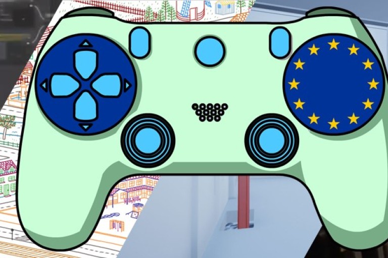Een tekening van een Game console