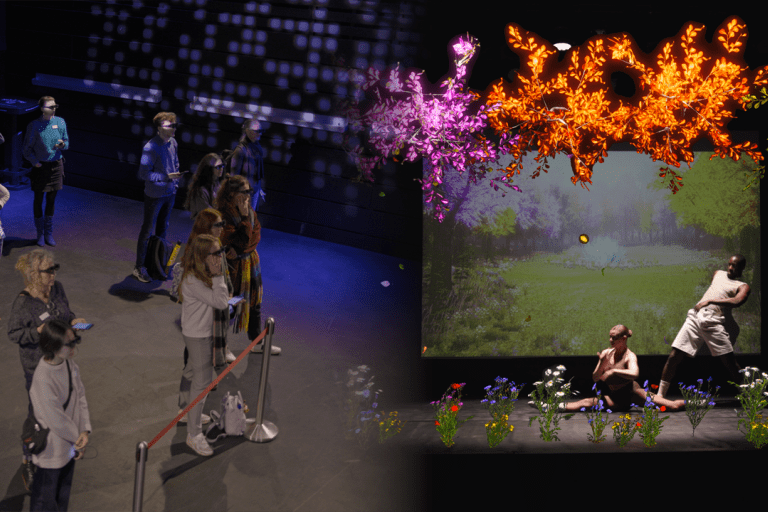 Mensen bekijken een optreden met een augmented reality bril