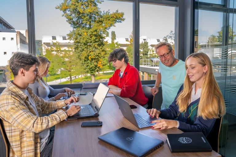 students with a lecturer