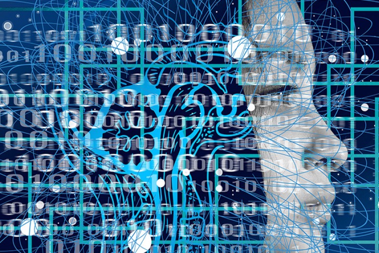 Een AI afbeelding van de binnenkant van een hoofd