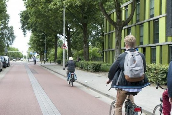 Cyclists in a street, an example of Built Environment