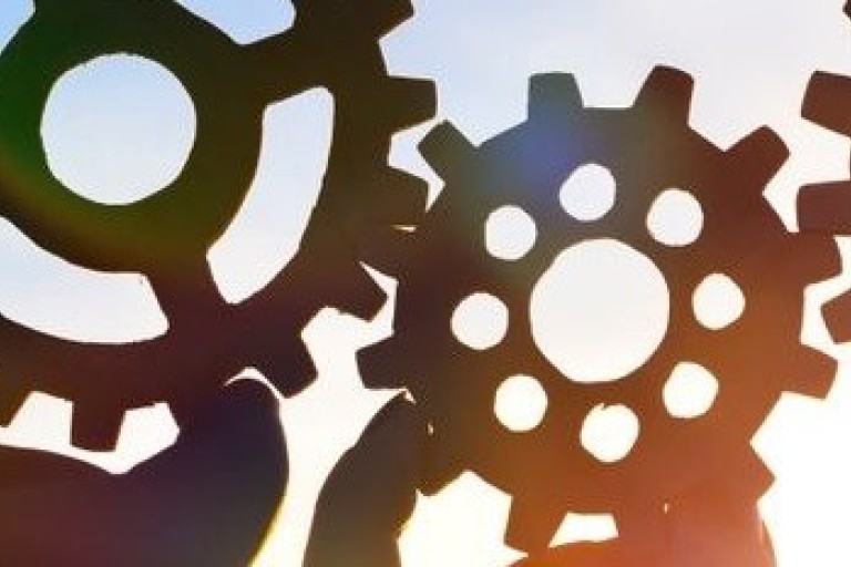 Een tekening van een tandwiel