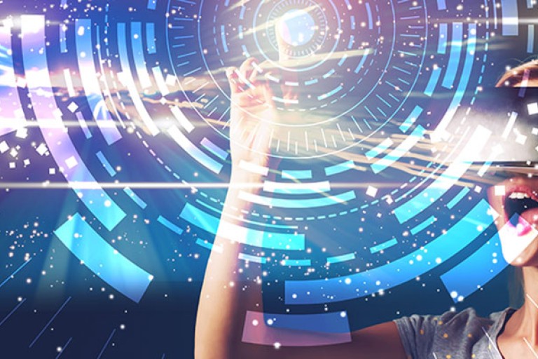 Person experiencing virtual reality media