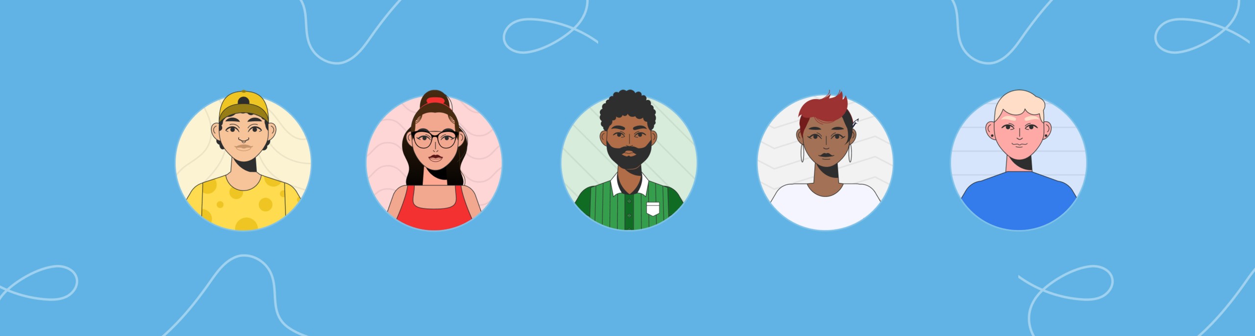 Vijf geanimeerde portretten 