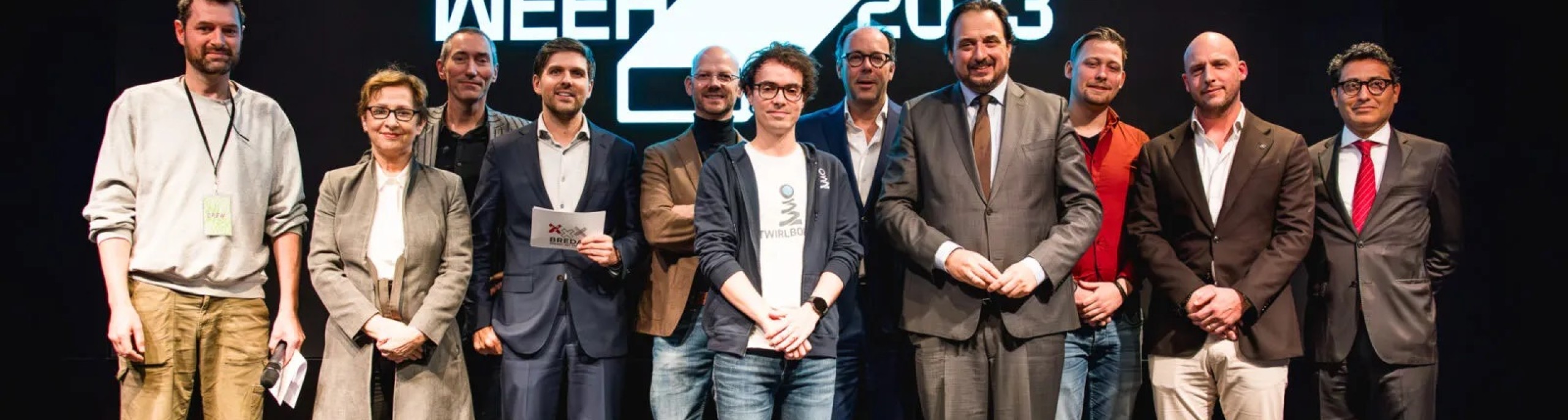 Groepsfoto van Jorrit Snijder en anderen tijdens Game Week