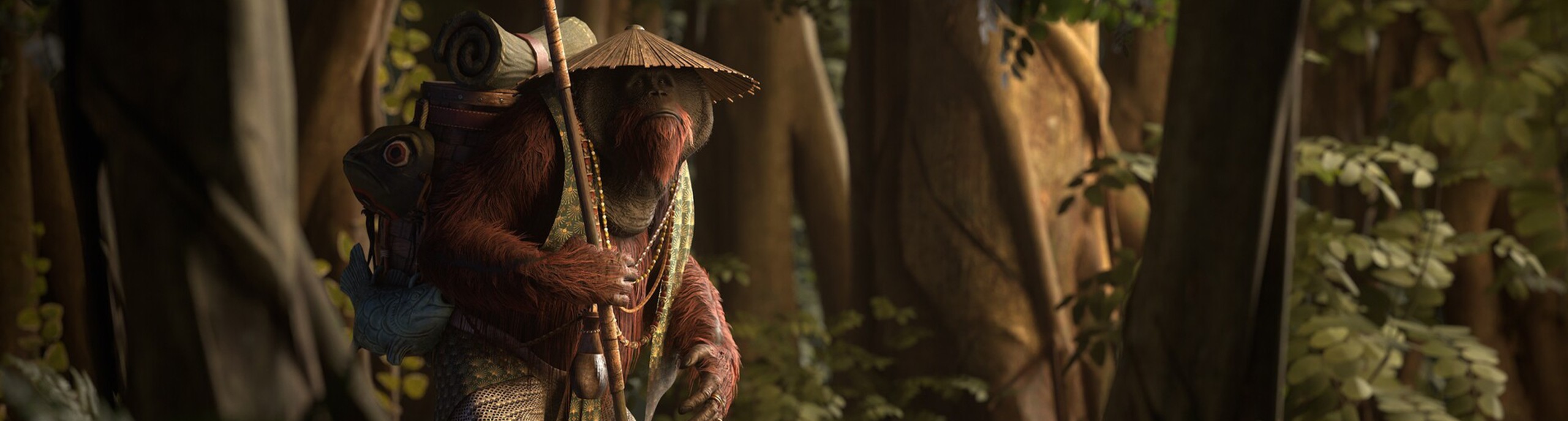 Door studenten gemaakte afbeelding van een aapachtige in de jungle