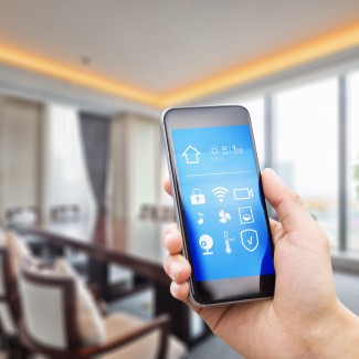 Smartphone with apps for smart facility management
