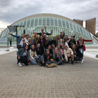 Groepsfoto van studenten in Valencia