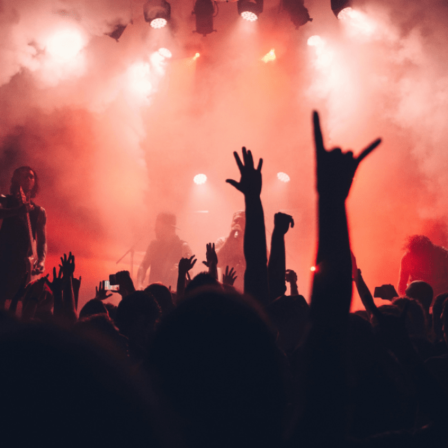 Dansende mensen tijdens een concert