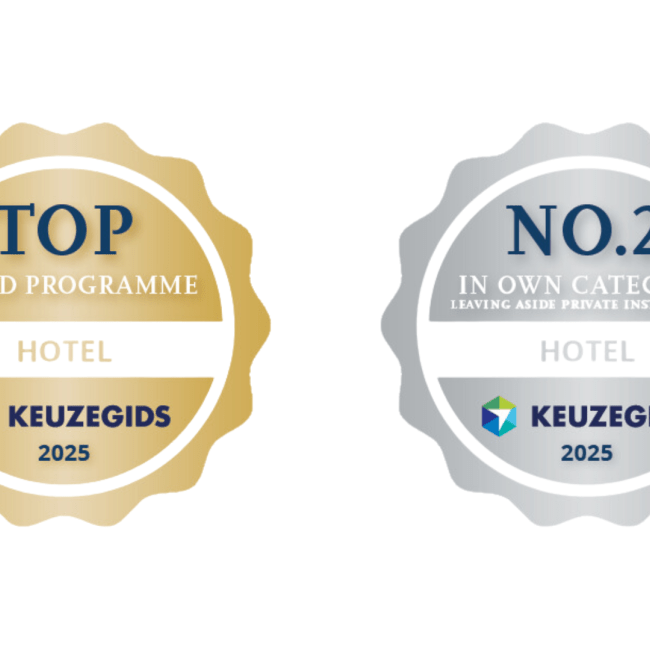 Zegels van de Keuzegids 2025 voor de studie Hotel