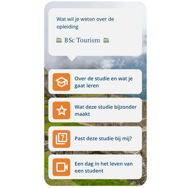 Informatie over de Tourism bachelor voor studiekiezers