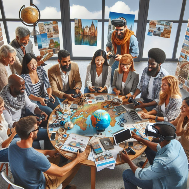 Groep mensen die samen een videospel speelt