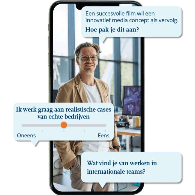 Schermafbeelding van de quiz van de BUas Master Media Innovation