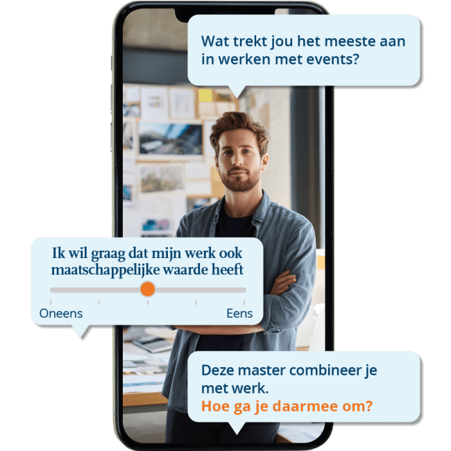 Screenshot uit de quiz van de master Strategic Event Management