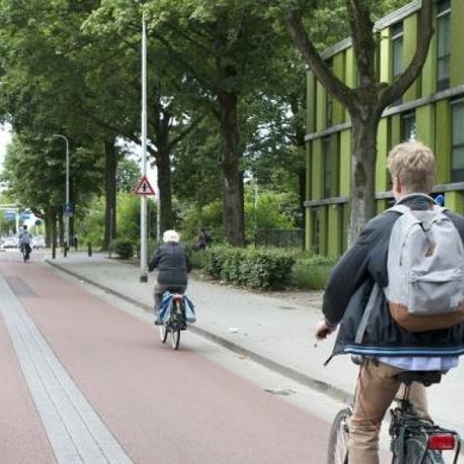 Cyclists in a street, an example of Built Environment