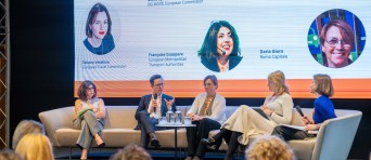 Sprekers tijdens het European Sustainable Tourism Mobility Forum