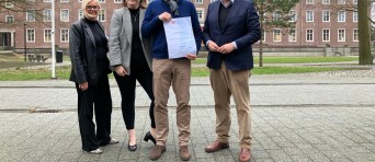 Groepsfoto van Dirk Broeren, Jorrit Snijder en twee anderen